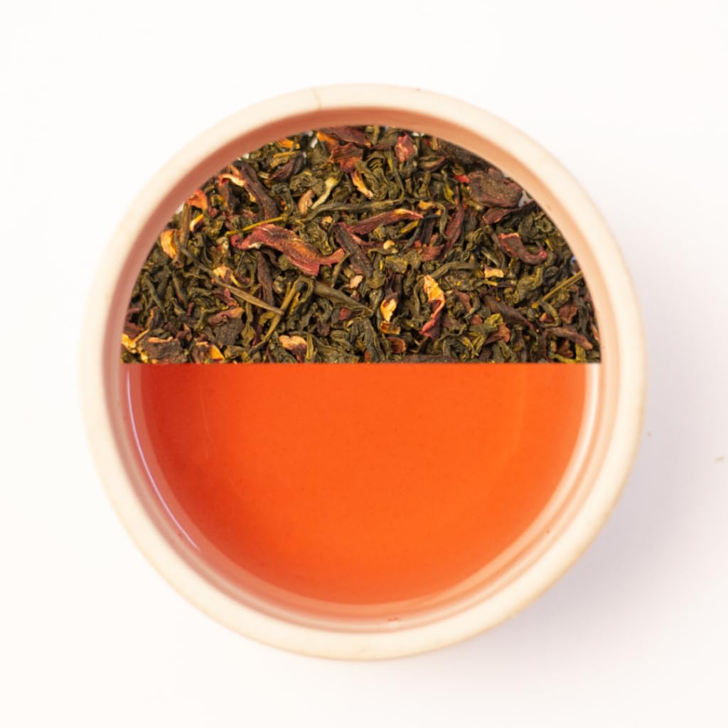 Brewed Leaf Natural and Fresh Hibiscus Green Tea - 100 gms
